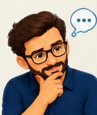 Alfred pensando, com a mão no queixo